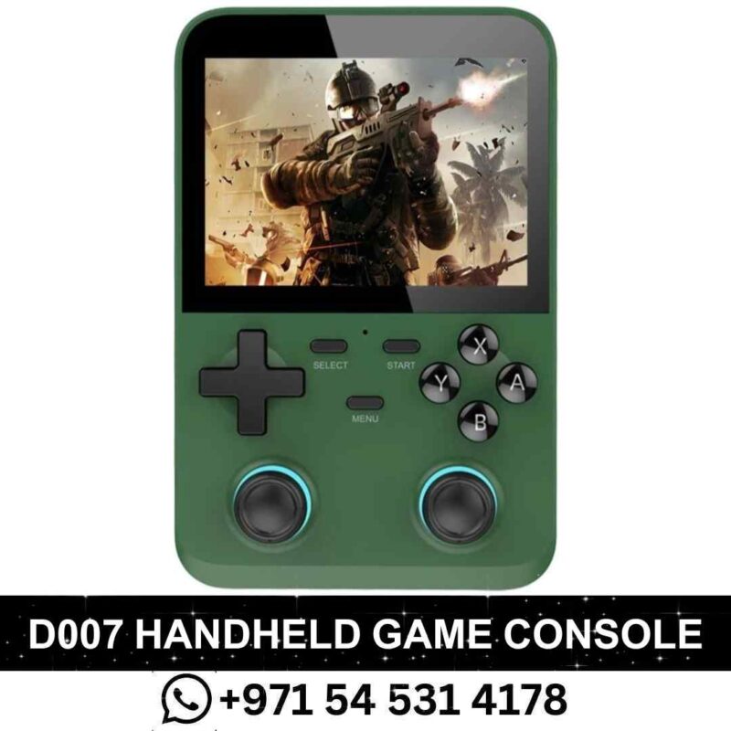 green Buy D007 Handheld Game Console with Linux System, Dual 3D Joystick, 10000+ Classic Games, and 128G Memory Card for ultimate gaming fun